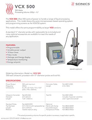 Products | Sonics & Materials Inc. (34) Products | Sonics & Materials Inc. (34)