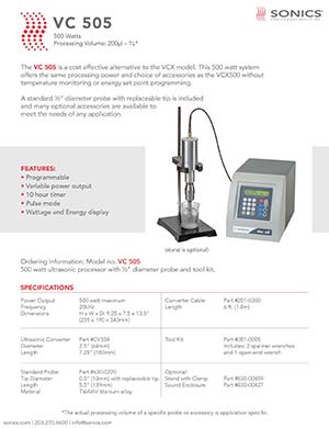 Products | Sonics & Materials Inc. (40) Products | Sonics & Materials Inc. (40)