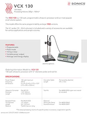 Products | Sonics & Materials Inc. (64) Products | Sonics & Materials Inc. (64)